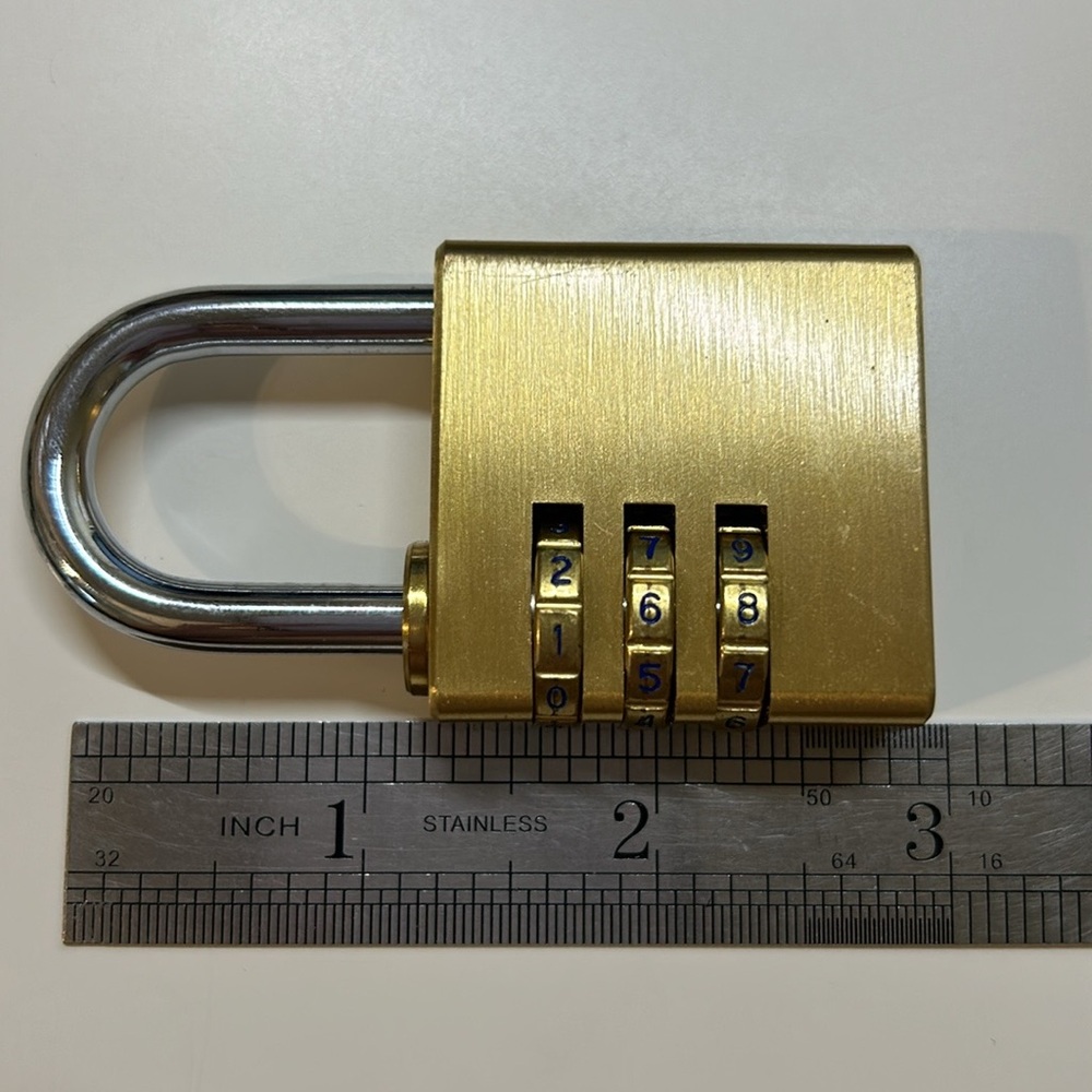 Brinks solid brass 3 dial resettable padlock